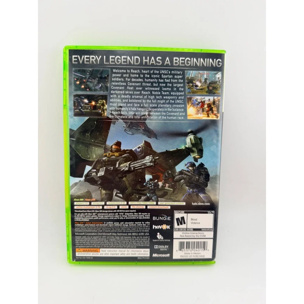 Halo Reach Xbox 360 Microsoft Bungie 2010‎ First Person Shooter Video Game NTSC